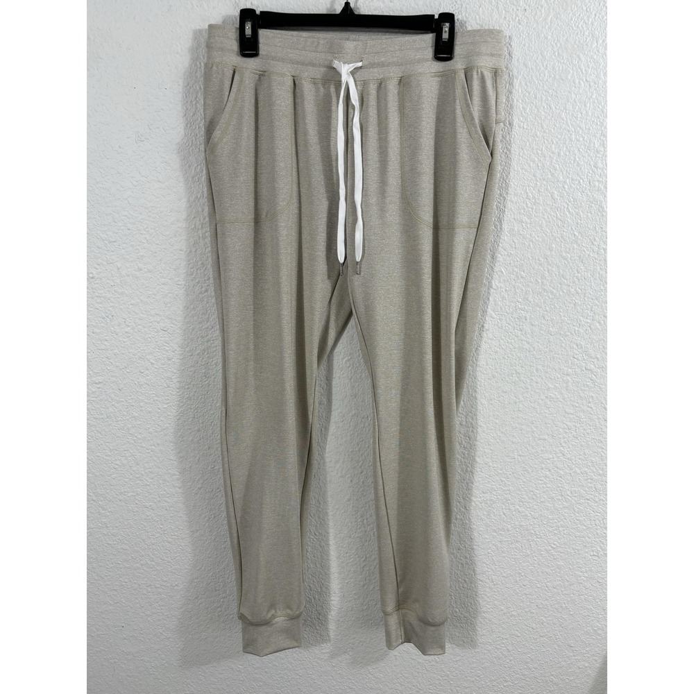 Zyia Active Pants Womens XL Beige Joggers Drawstring Pockets Tapered Athletic
